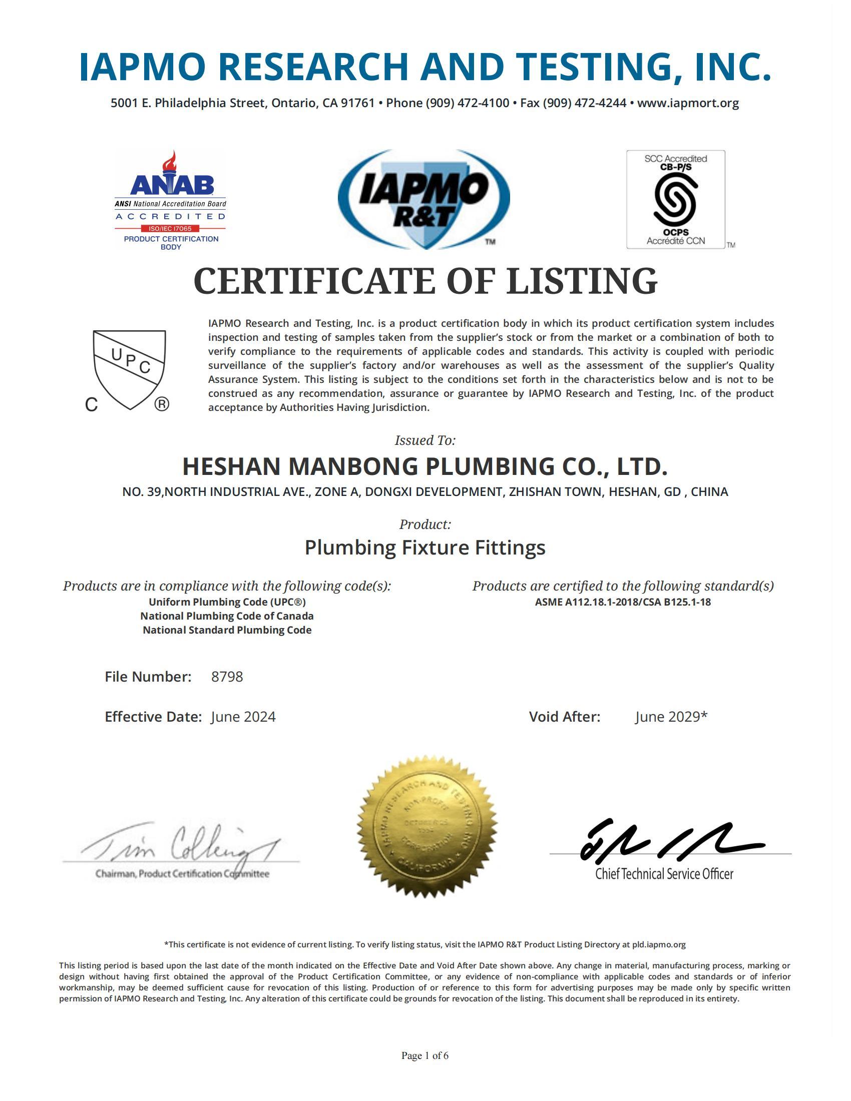 Patent Certificate 1