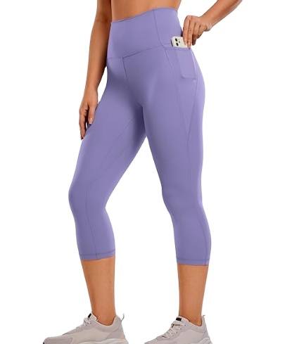 YOGA Womens Butterluxe Workout Capri Leggings with Pockets 21 Inches - High Waisted Gym Athletic Crop Yoga Leggings
