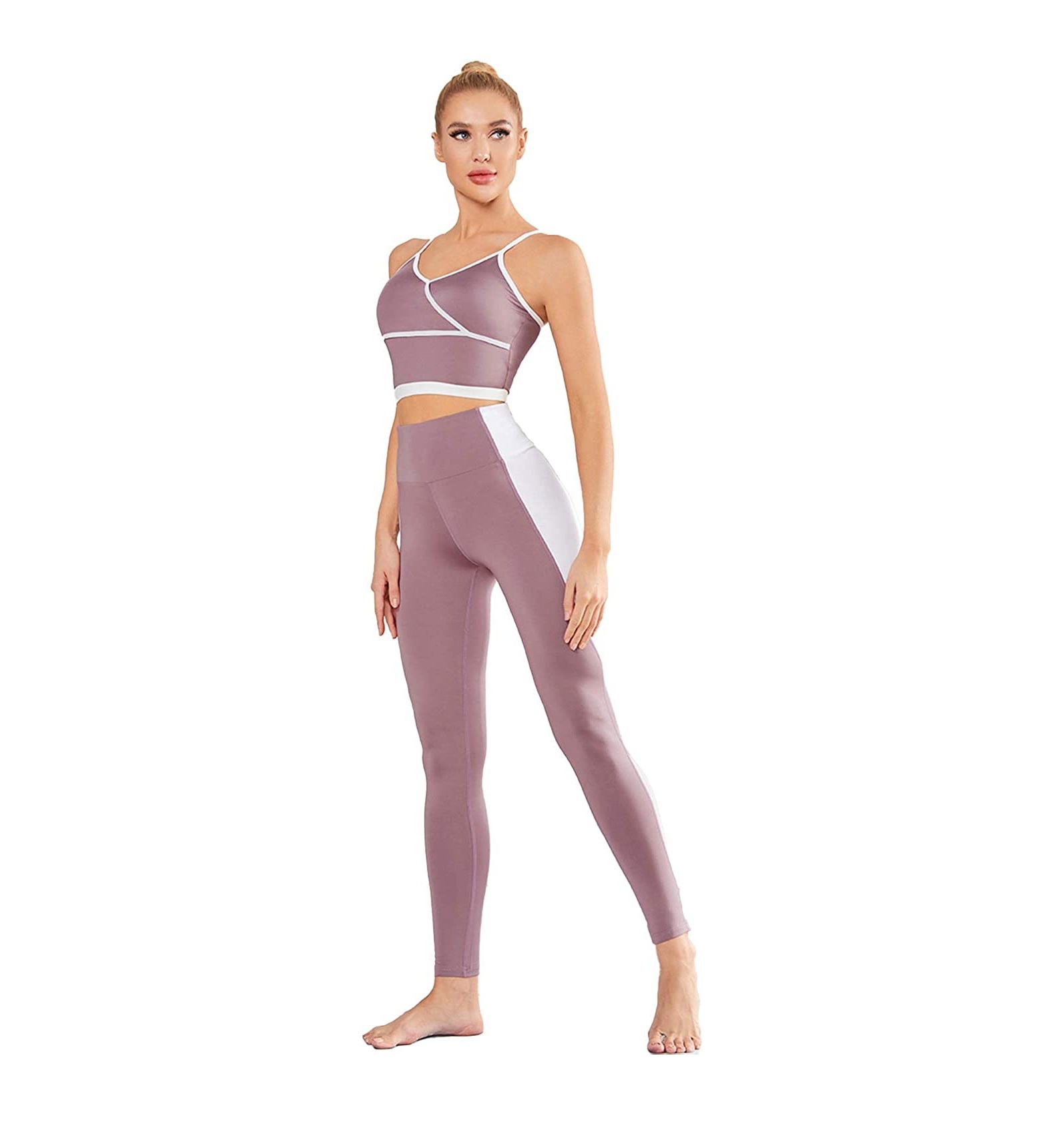 Women's Yoga Suit Tie Dye Removable Chest Pad Sports Bra High Waist Fitness Trousers Gym Yoga