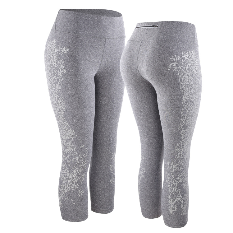 Customized Flower Printed Design Tights Yoga Leggings for Women with Pocket - Active Gym Trainer Sports Pants