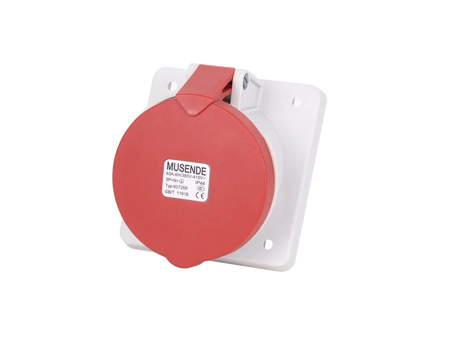 Concealed inclined socket 63A 5 pole IP44