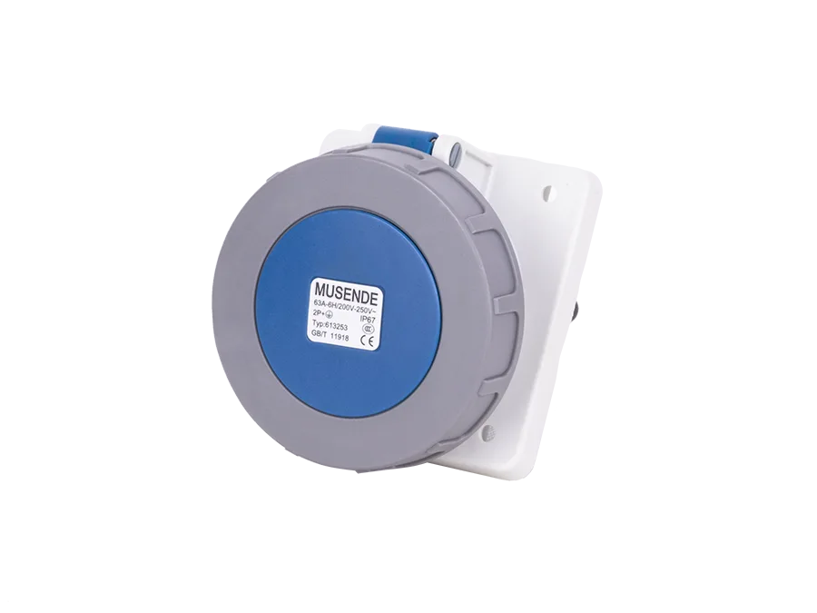 Concealed straight socket 63A 3 pole IP67