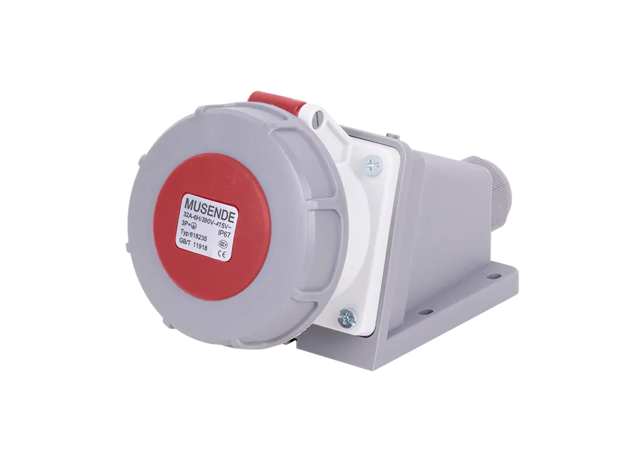 Concealed straight socket 32A 5 pole IP67