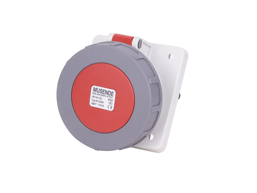 Concealed inclined socket 63A 5 pole IP67