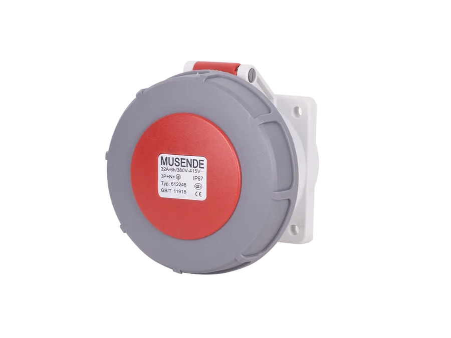 Concealed straight socket 32A 5 pole IP67