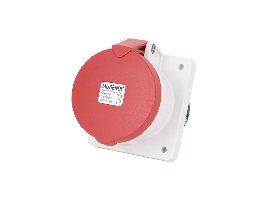 Concealed straight socket 63A 5 pole IP44