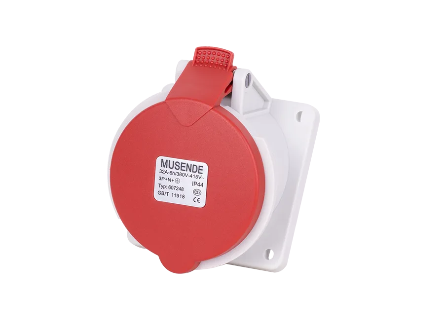 Concealed inclined socket 32A 5 pole IP44