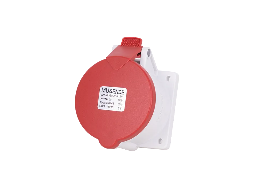 Concealed straight socket 32A 5 pole IP44