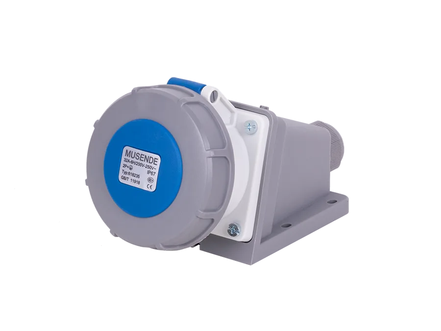 Concealed straight socket 32A 3 pole IP67