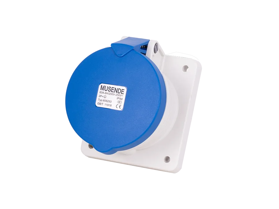 Concealed straight socket 63A 3 pole IP44