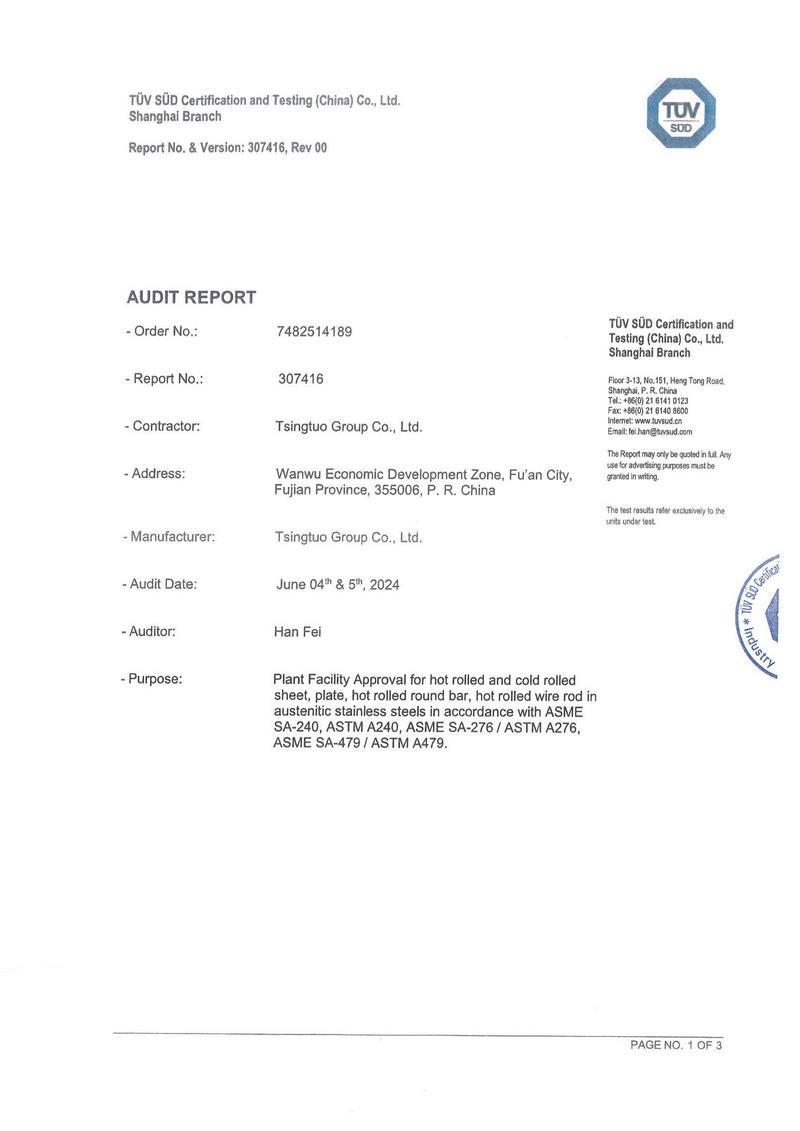 American ASME material certification - strip + rod wire American ASME material certification - strip + rod wire