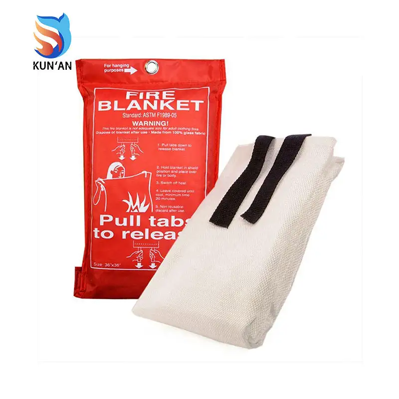Custom wholesale soft bag-packed 100% fiberglass home fire blankets