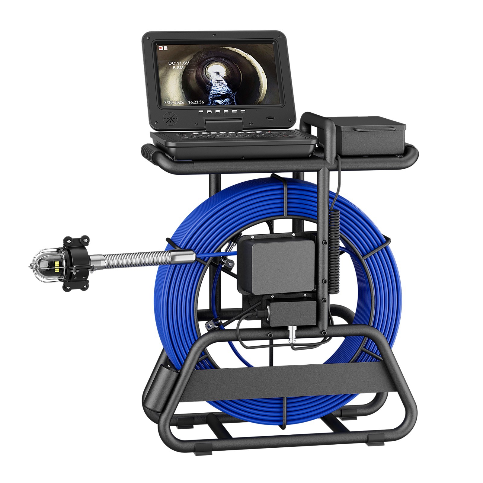 Sewer Camera System  10" IPS 360 Rotation, 7mm Cable, 512Hz Transmitter