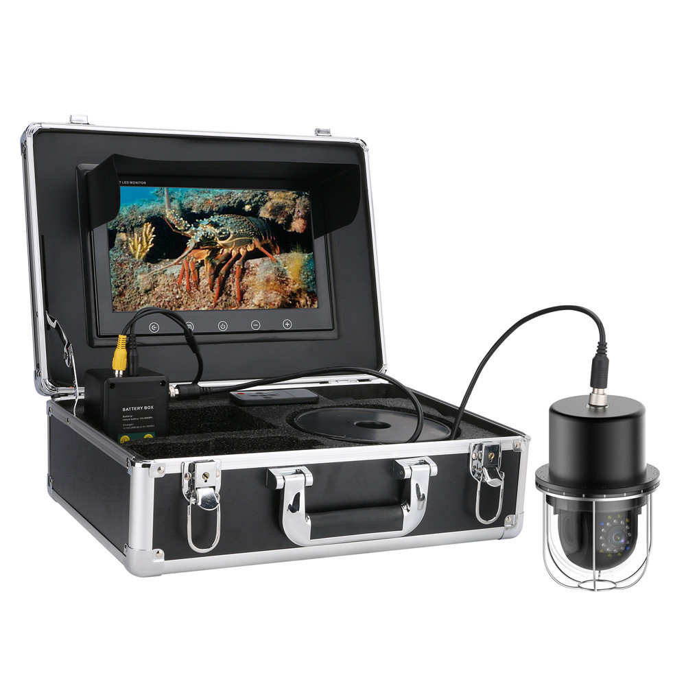 9inch screen Fish Finder, 20m/50m/100m cable, 360-degree rotating underwater hemisphere monitoring system.