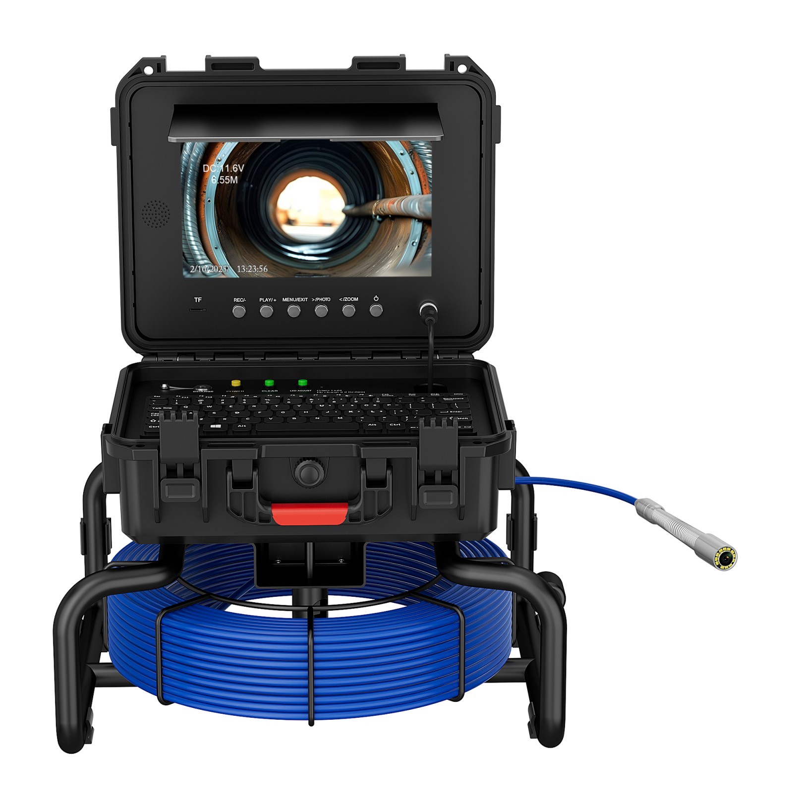 10inch IPS Sewer Pipe Inspection Camera With Keyboard Meter Counter