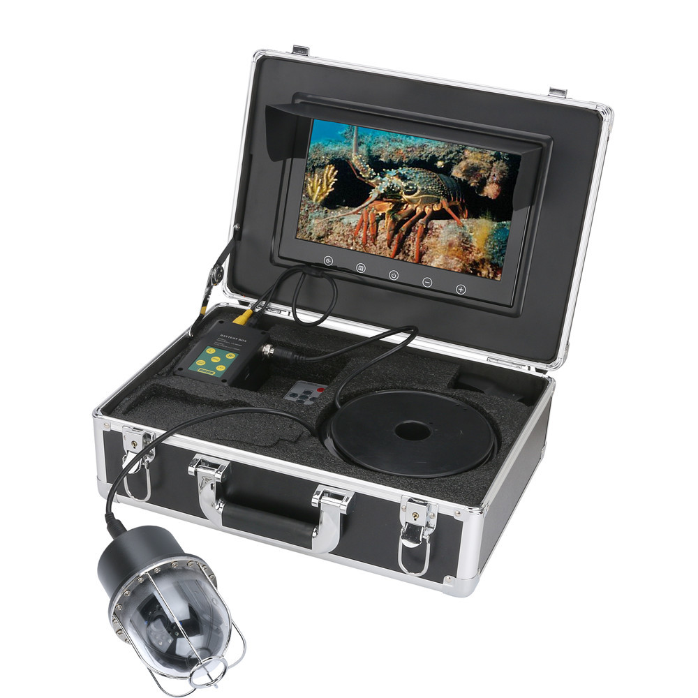 9inch screen Fish Finder, 20m/50m/100m cable, 360-degree rotating underwater hemisphere monitoring system.