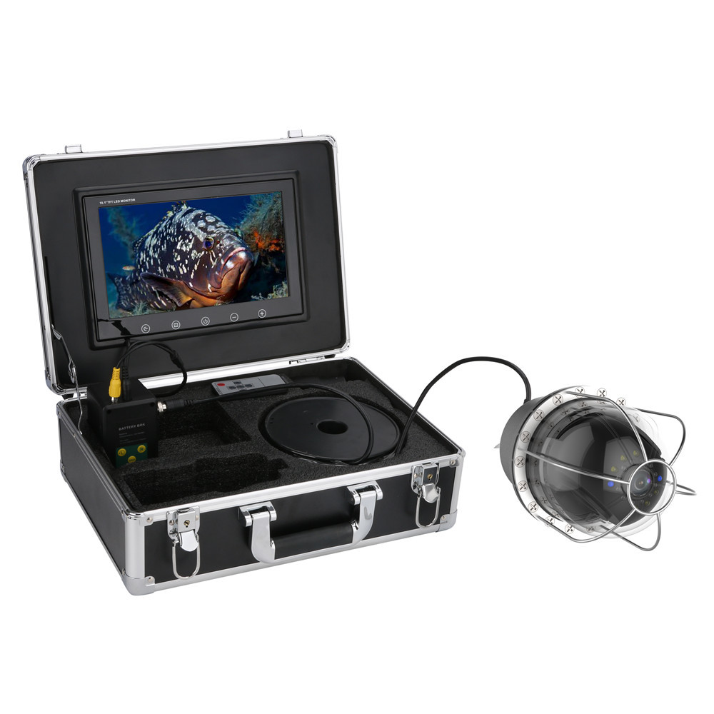 9inch screen Fish Finder, 20m/50m/100m cable, 360-degree rotating underwater hemisphere monitoring system.