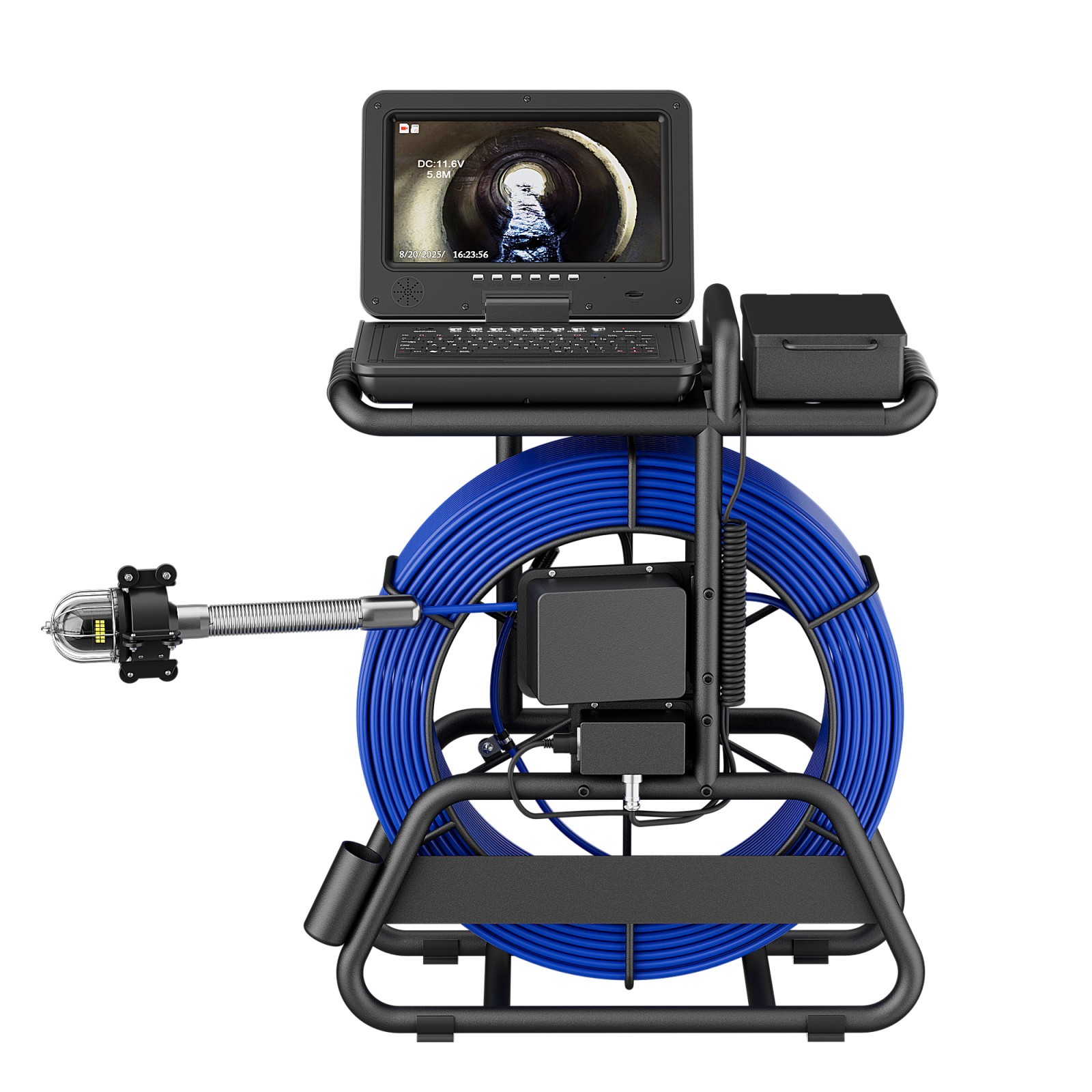 Sewer Camera System  10" IPS 360 Rotation, 7mm Cable, 512Hz Transmitter