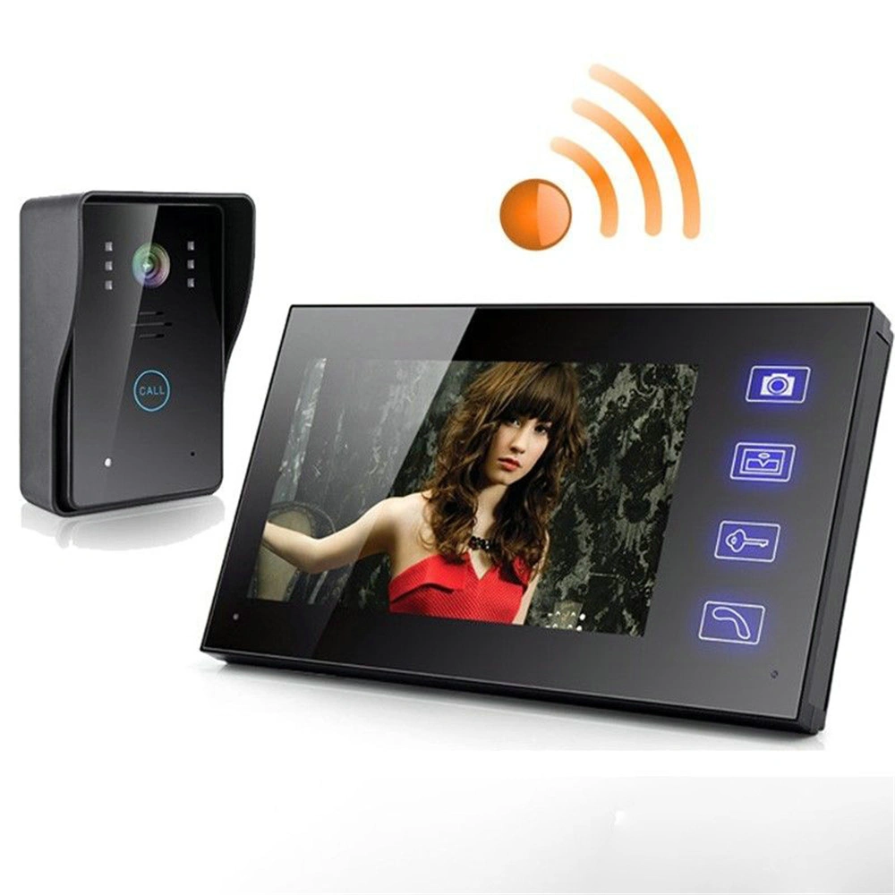 WIFI Video Intercom Doorbell,2.4GHz Wireless 7''Touch Key Screen Video Door Phone