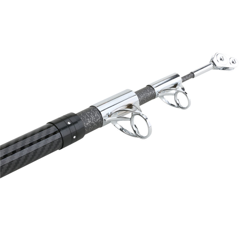 Carbon aluminum alloy fishing rod with line guide rings, professional visual anchor rod