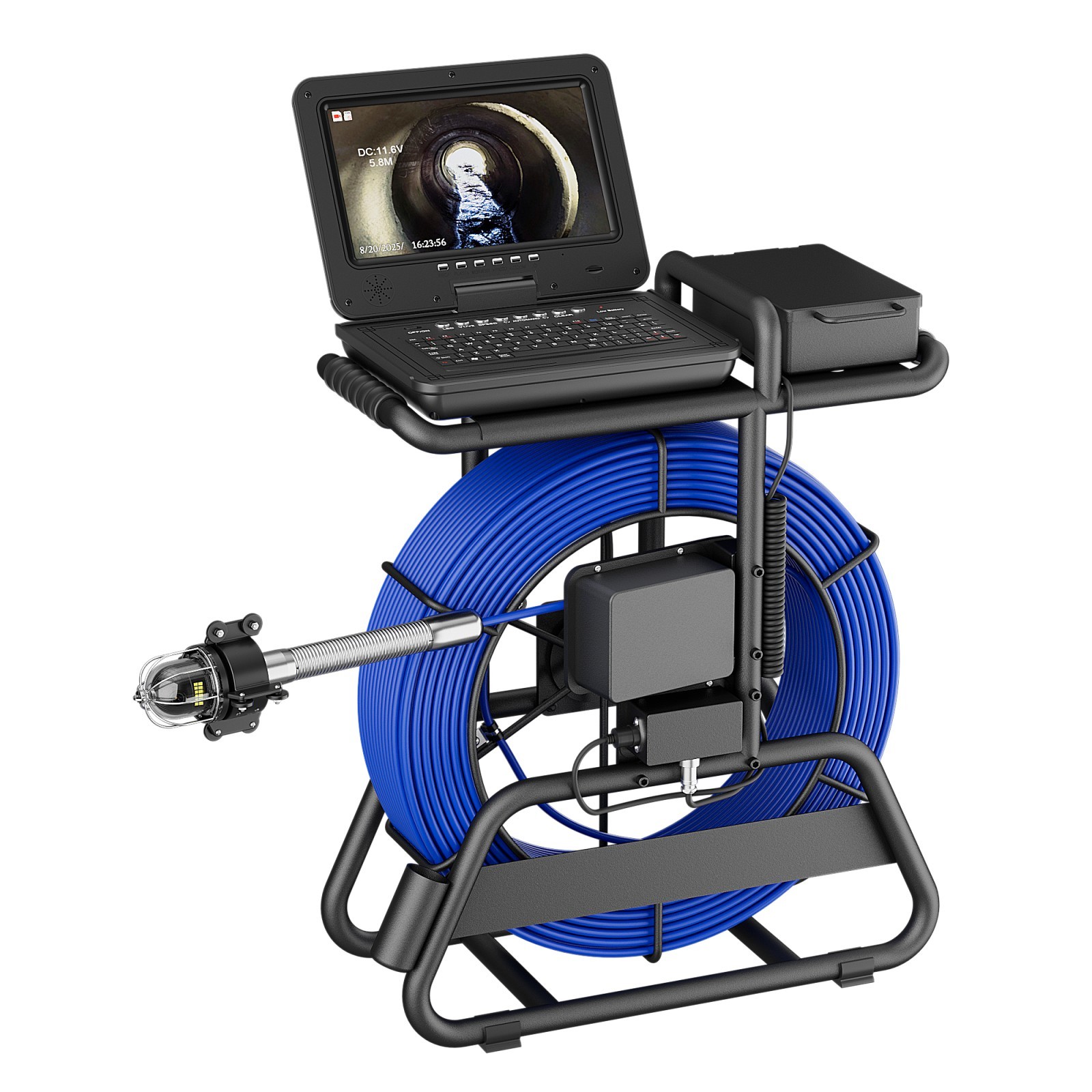 Sewer Camera System  10" IPS 360 Rotation, 7mm Cable, 512Hz Transmitter