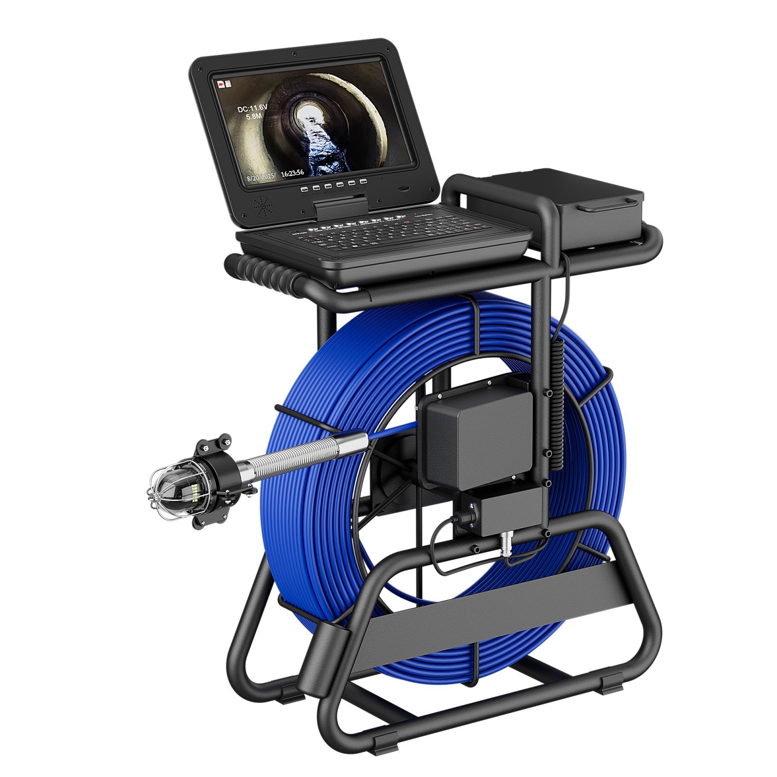 Sewer Camera System  10" IPS 360 Rotation, 7mm Cable, 512Hz Transmitter