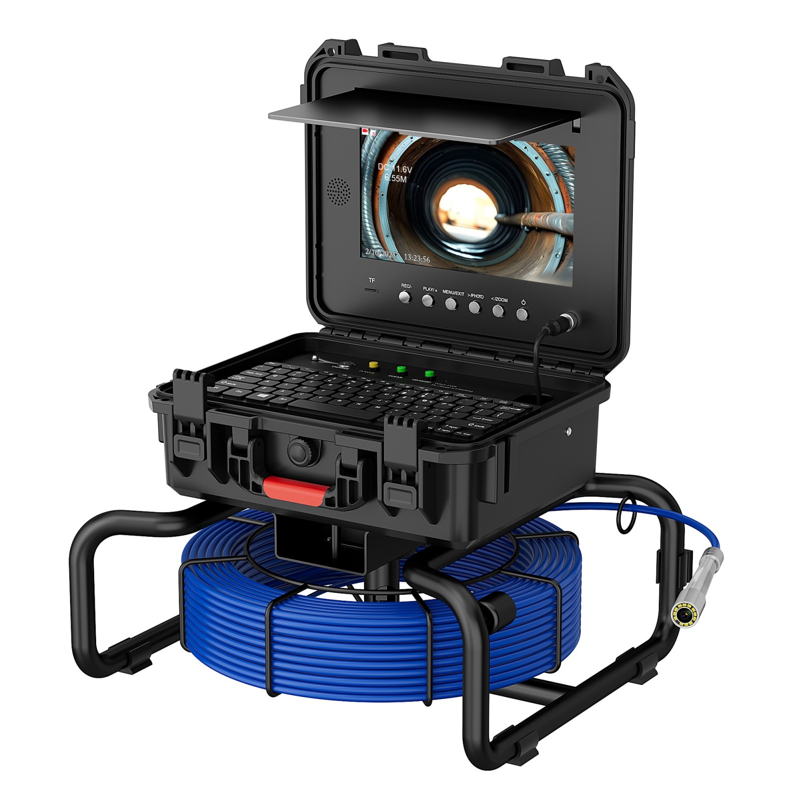 10inch IPS Sewer Pipe Inspection Camera With Keyboard Meter Counter