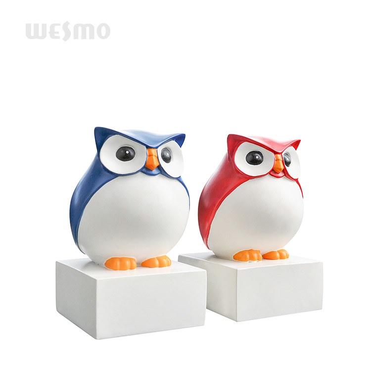 Hot Selling Resin Ornaments Home Decor Sculpture Owl Bookends Set Tabletop Statue
