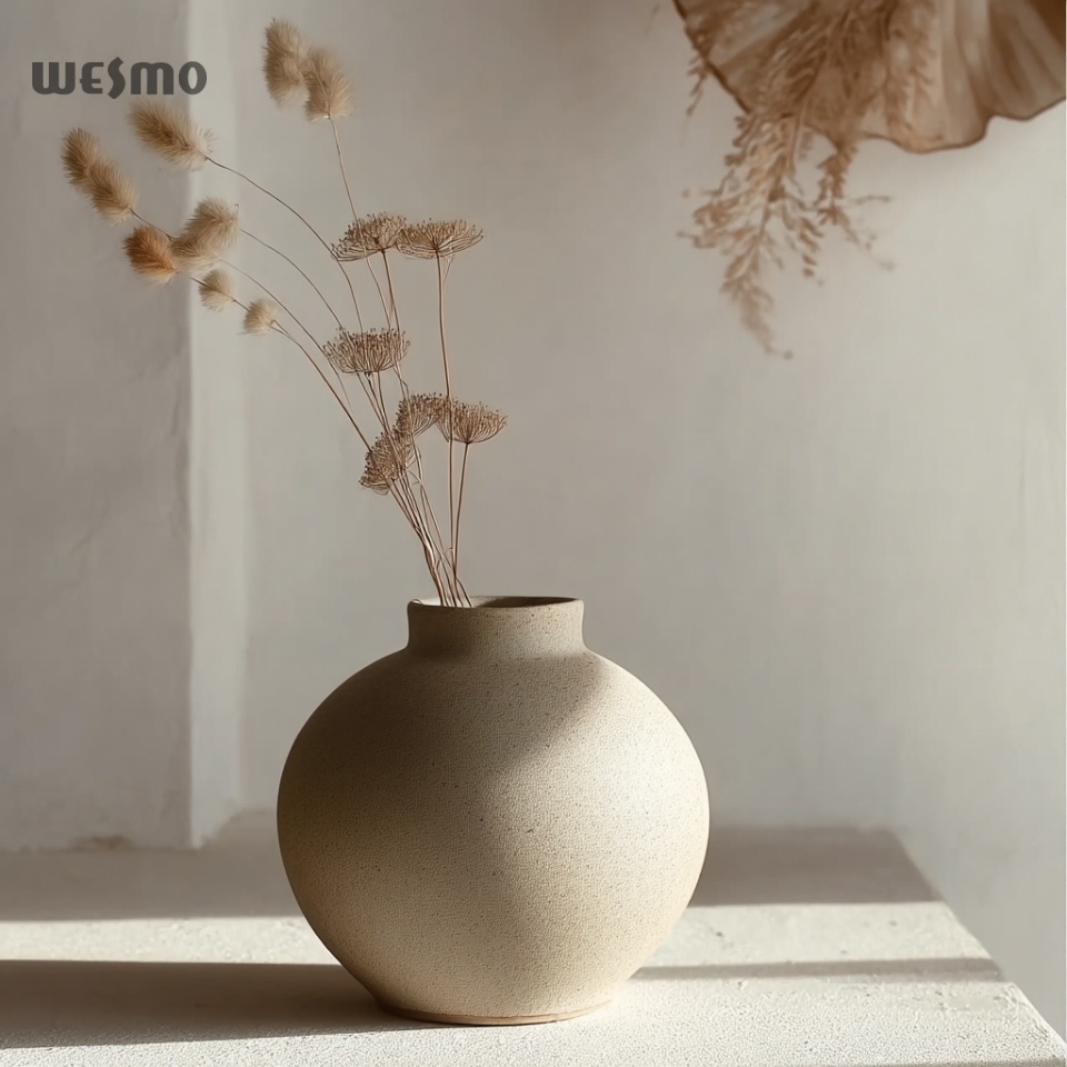 Stillness Round Ceramic Vase