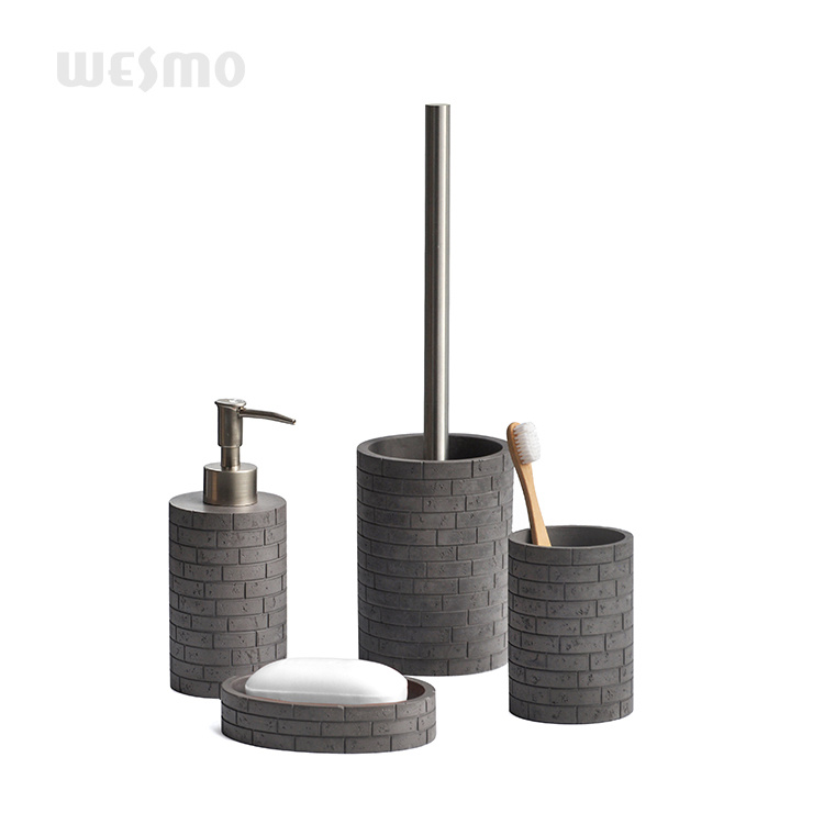 Home cement bathroom accessory set products tooth tumbler soap dispenser