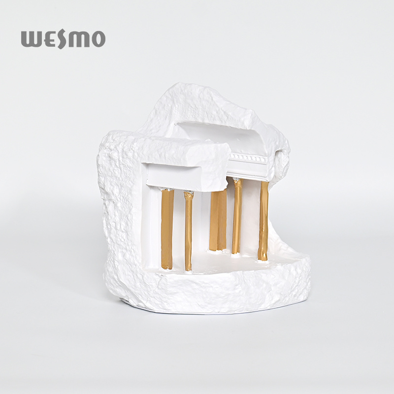 Creative Landmark Building Decor White and Gold Tabletop Decorative Objects