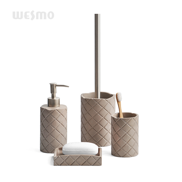 Cement 4 PCS bathroom accessories soap lotion dispenser tray bath accessories