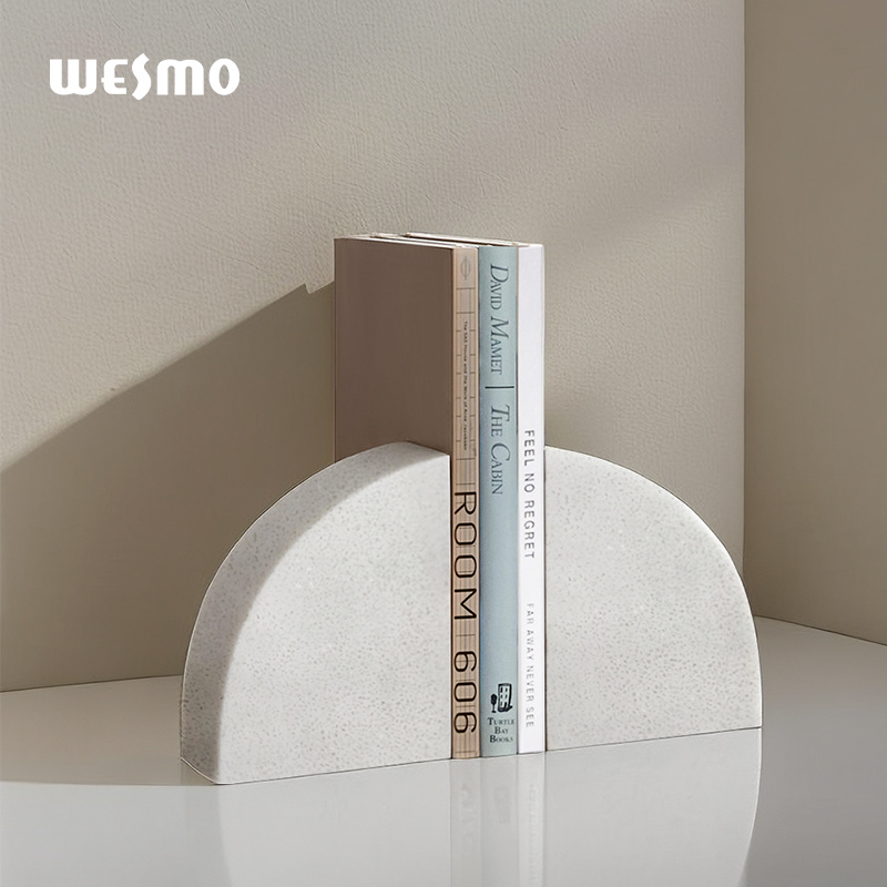 Customized Wholesale Modern Home white Art Decoration Bookend semicircle shape home ornament