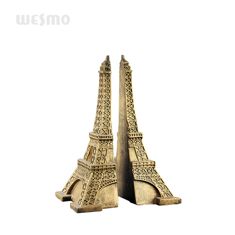 Durable Polyresin Home Sculpture Decoration Eiffel Tower Bookends Set Tabletop Statue
