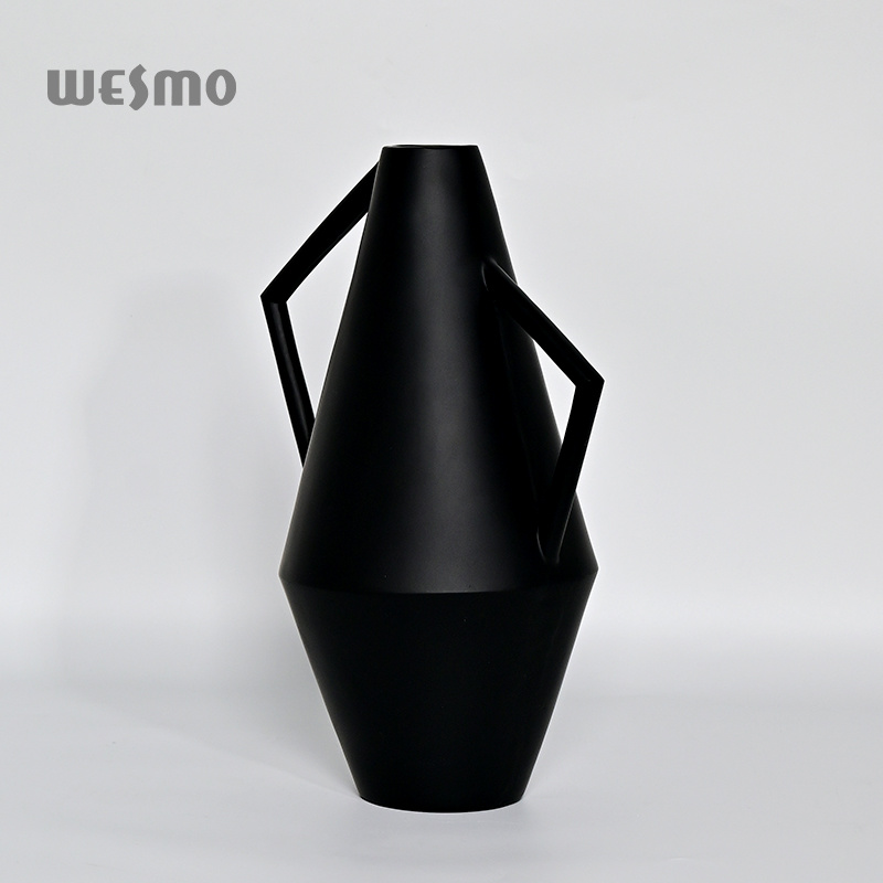 Decorative Nordic Black Flower Luxury Vase For Other Home Decor Accessories Modern Vase Handle Living room Decor