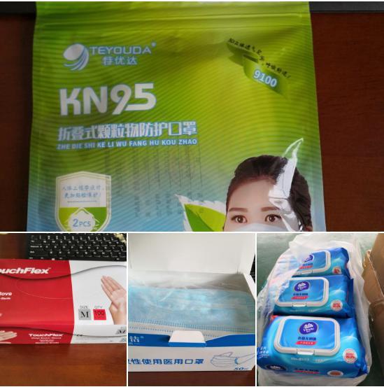 Free supplying the standard mask, N95 mask, Vinyl glove and anti-bacteria wipes to customers.