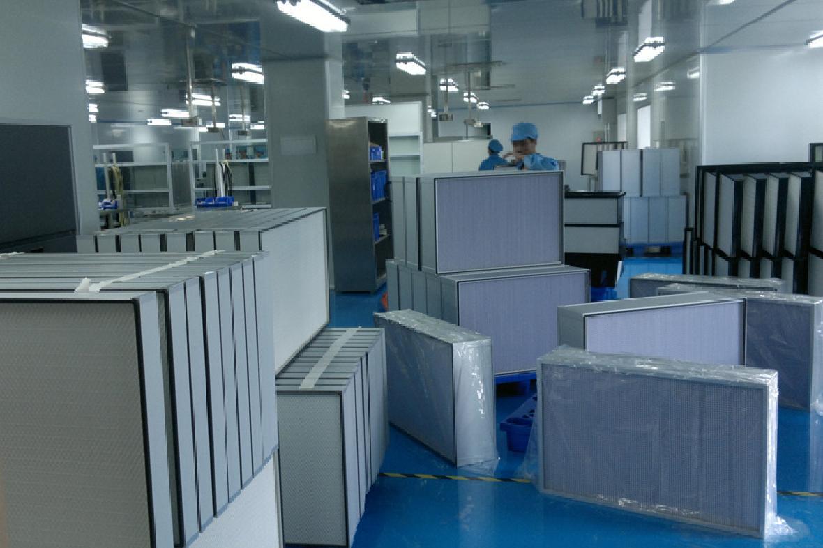 High efficiency filter production area