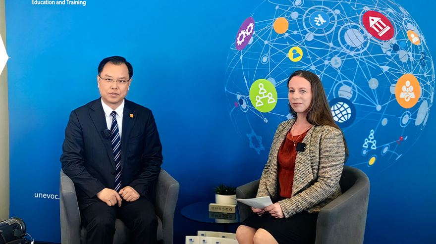 中国保信集团总裁姚义纯接受联合国教科文组织国际职业技术教育与培训中心专访：面向全球技能发展，培养具有国际胜任力的青年力量