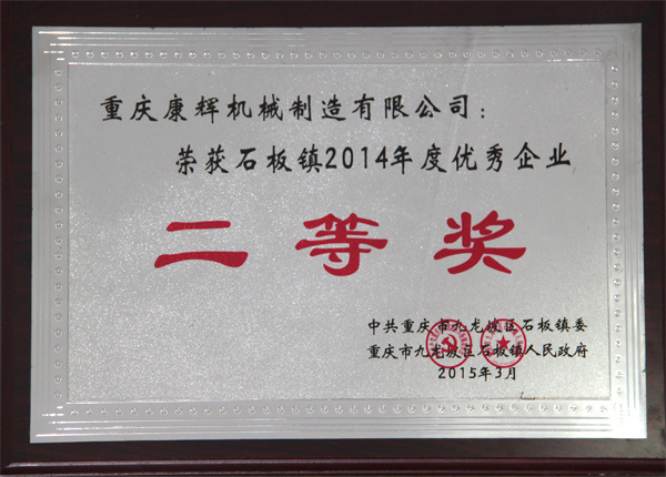 榮獲石板鎮(zhèn)2014年度優(yōu)秀企業(yè)