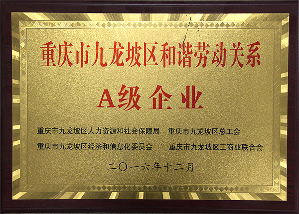 2016年勞動和諧A級企業(yè)