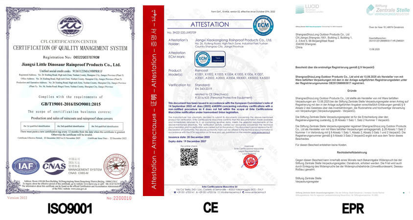  Сертификация поставщика дождевиков 