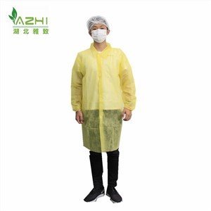 Nonwoven White Lab Coat With Hook&Loop
