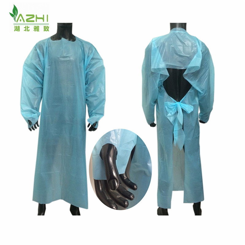 CPE Isolation Gown Disposable Clothes Isolation Gown CPE Surgical Gown for Industry Room Hospital