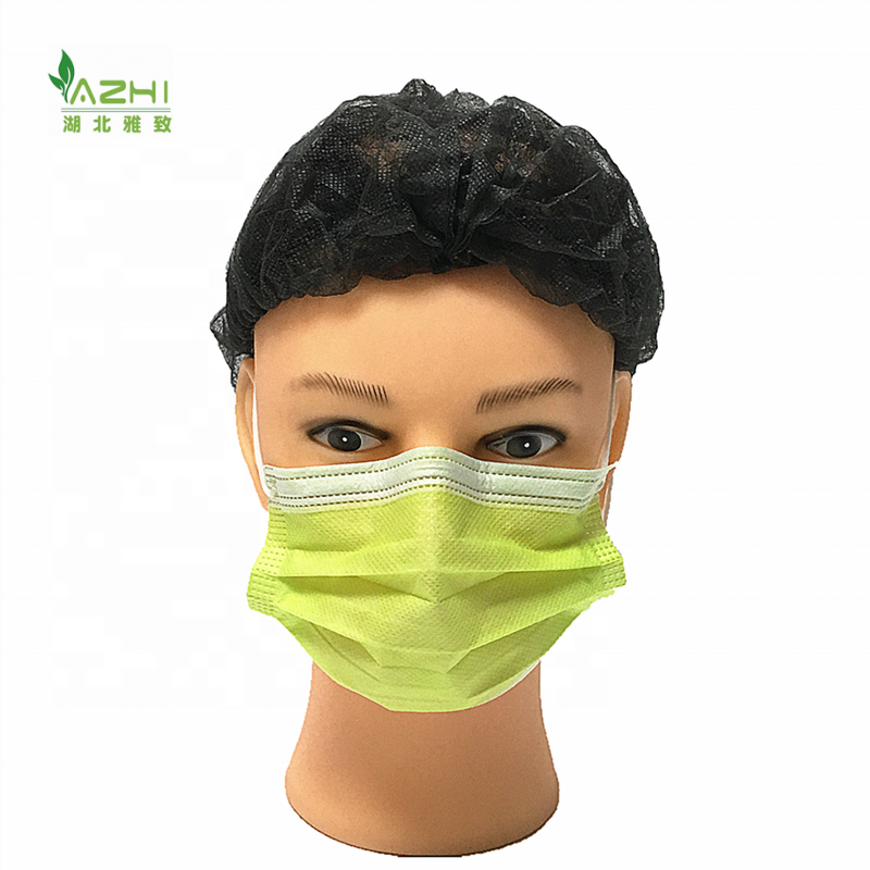 Colorful disposable face mask apple green 3 ply