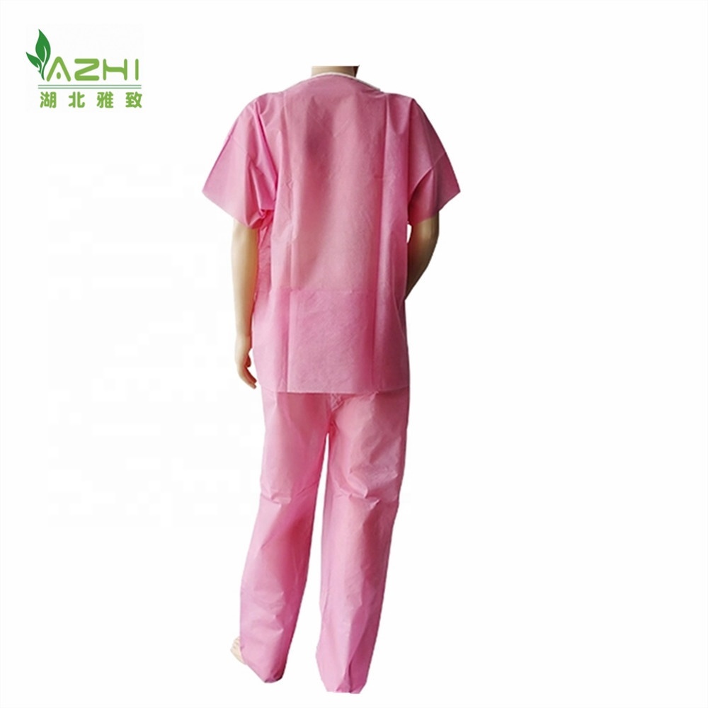 hot selling xiantao manufacturer hospital Nonwoven Medical Patients Nursing Uniform Unisex Scrubs Suit