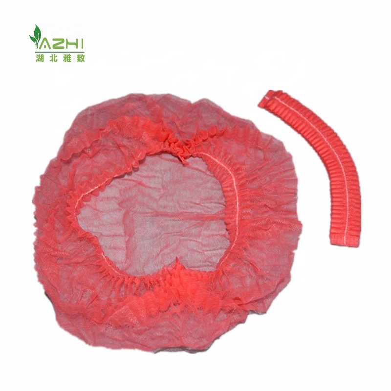 High quality disposable head cover red nonwoven