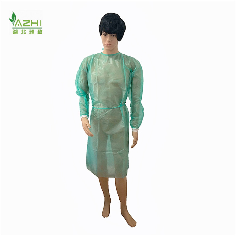 China manufacture green PP non woven disposable gown wholesale