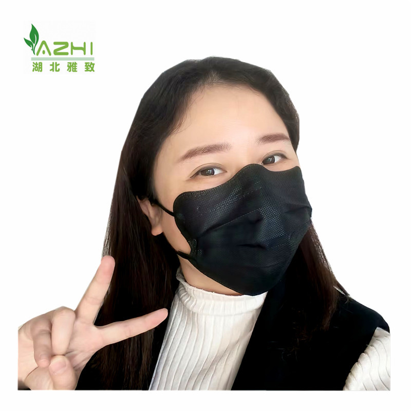 Fashion style disposable black 3 ply pleated face mask