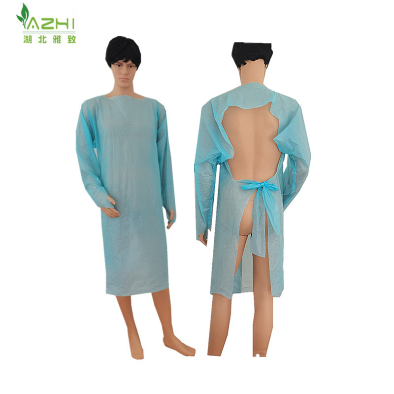 disposable CPE gown with long sleeve  for Cleaning Food Industry single use waterproof gown with elastic/thumb loop apron