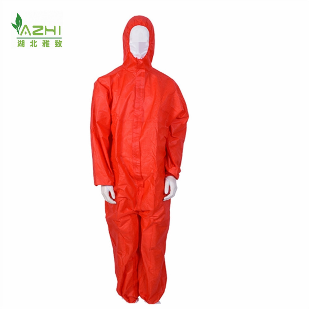 China manufacture protective clothing red non woven one time use